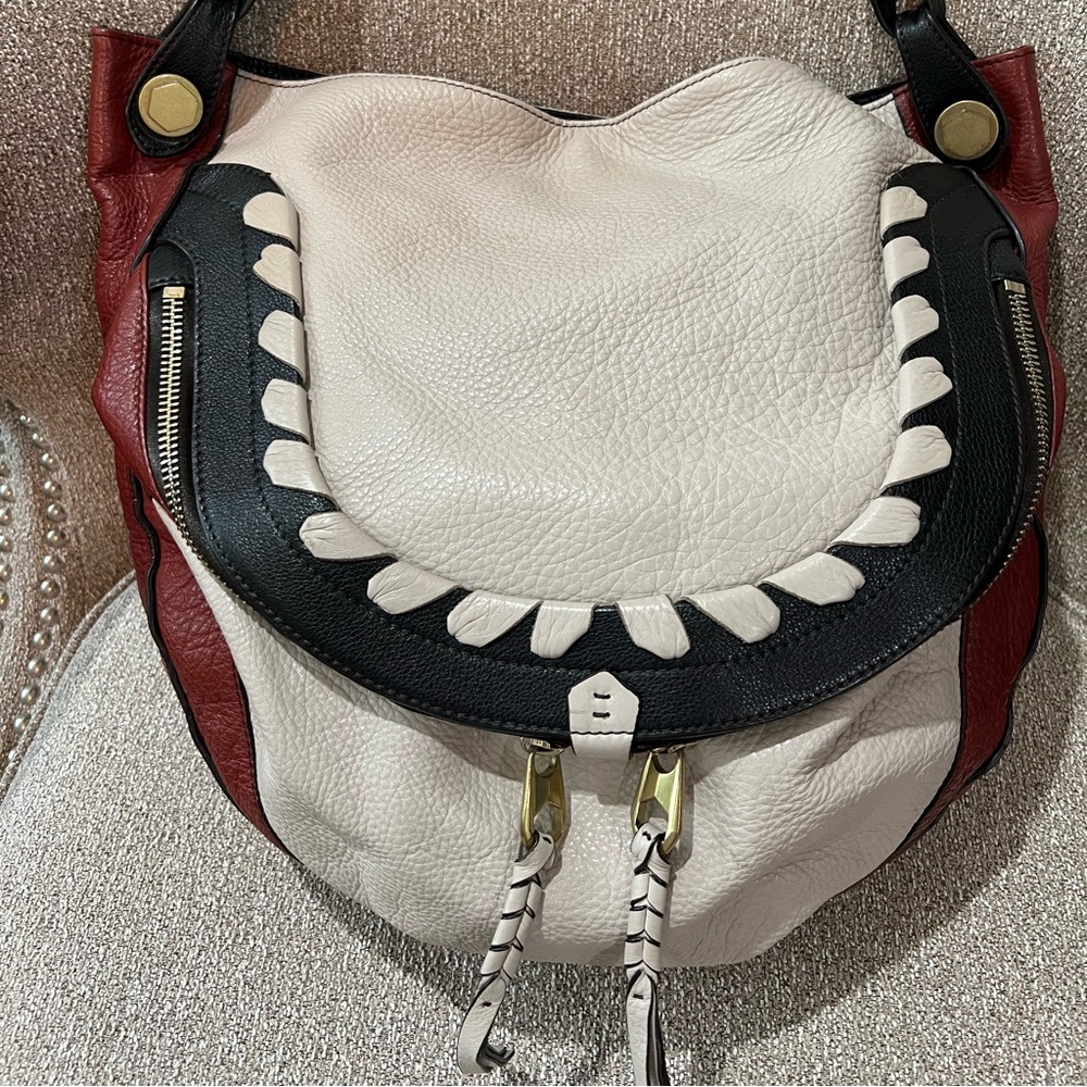 OrYANY Red and White Leather Hobo Bag with Style and Functionality. - Picture 8 of 15